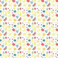 Seamless fruit pattern. doodle background with fruit icons. Fruit background vector