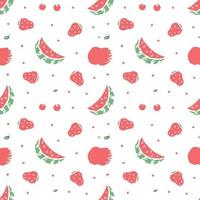 patrón de frutas sin fisuras. garabatear fondo con iconos de frutas. fondo de frutas vector