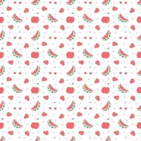 Seamless fruit pattern. doodle background with fruit icons. Fruit background vector