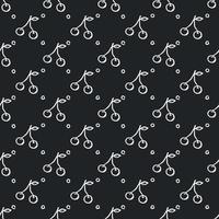 Seamless cherry pattern. Doodle vector with red cherry icons. Vintage cherry pattern