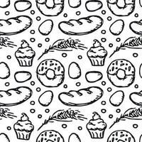 Seamless pattern with food icons. doodle food pattern vector