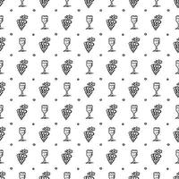 seamless wine pattern. vector doodle illustration with wine and grape. pattern with wine