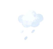 cloud with raindrops. Weather illustration. Sky sticker vector