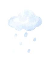 cloud with raindrops. Weather illustration. Sky sticker vector