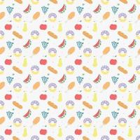 Seamless pattern with food icons. doodle food pattern. Food background vector