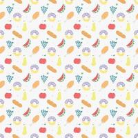 Seamless pattern with food icons. doodle food pattern. Food background vector