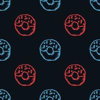 seamless donut pattern. Doodle vector pattern with donut icons. donut background