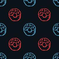 seamless donut pattern. Doodle vector pattern with donut icons. donut background