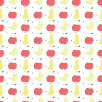 patrón de frutas sin fisuras. garabatear fondo con iconos de frutas. fondo de frutas vector