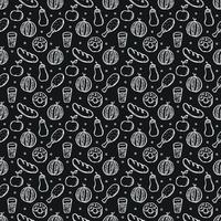 Seamless pattern with food icons. doodle food pattern vector