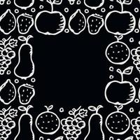 Seamless fruit pattern. doodle background with fruit icons. Fruit background vector