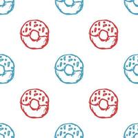 seamless donut pattern. Doodle vector pattern with donut icons. donut background