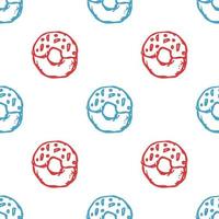 seamless donut pattern. Doodle vector pattern with donut icons. donut background