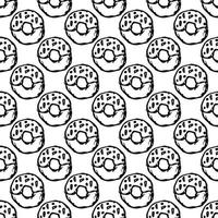 seamless donut pattern. Doodle vector pattern with donut icons. donut background