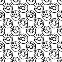 seamless donut pattern. Doodle vector pattern with donut icons. donut background