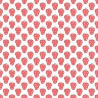Seamless strawberry pattern. Doodle vector with strawberry icons. Vintage strawberry pattern