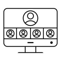 Webinar icon vector. conference illustration sign. online symbol. training or web logo. Call mark. vector