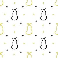 Seamless fruit pattern. doodle background with fruit icons. Fruit background vector