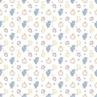 Seamless fruit pattern. doodle background with fruit icons. Fruit background vector