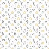 Seamless pattern with vegetable icons. doodle vegetables pattern. Food background vector