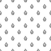 Seamless cake pattern. Sweets and candy background. Doodle vector illustration with sweets and candy icons