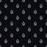 Seamless cake pattern. Sweets and candy background. Doodle vector illustration with sweets and candy icons