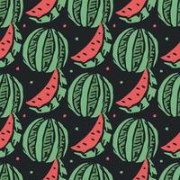 seamless watermelon pattern. vector doodle illustration with watermelon. pattern with watermelon