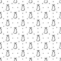 Seamless pattern with pear icons. pear background. Doodle vector illustration with fruits