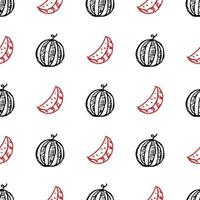 seamless watermelon pattern. vector doodle illustration with watermelon. pattern with watermelon