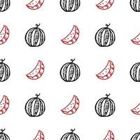 seamless watermelon pattern. vector doodle illustration with watermelon. pattern with watermelon