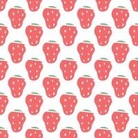 Seamless strawberry pattern. Doodle vector with strawberry icons. Vintage strawberry pattern