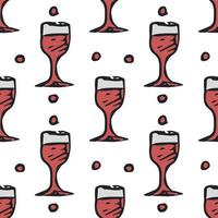 seamless wine pattern. vector doodle illustration with wine. pattern with wine