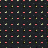 Seamless fruit pattern. doodle background with fruit icons. Fruit background vector