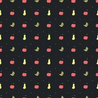 Seamless fruit pattern. doodle background with fruit icons. Fruit background vector