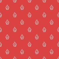 Seamless cake pattern. Sweets and candy background. Doodle vector illustration with sweets and candy icons