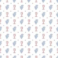 seamless wine pattern. vector doodle illustration with wine and grape. pattern with wine