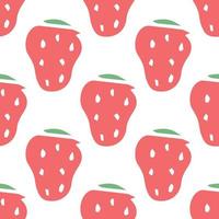 Seamless strawberry pattern. Doodle vector with strawberry icons. Vintage strawberry pattern