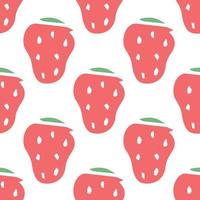 Seamless strawberry pattern. Doodle vector with strawberry icons. Vintage strawberry pattern