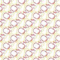 Seamless fruit pattern. doodle background with fruit icons. Fruit background vector