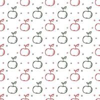 Seamless apple pattern. seamless doodle pattern with apples vector