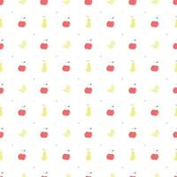 Seamless fruit pattern. doodle background with fruit icons. Fruit background vector