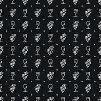 seamless wine pattern. vector doodle illustration with wine and grape. pattern with wine