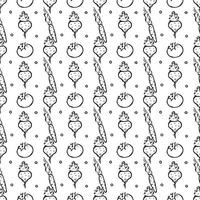 Seamless pattern with vegetable icons. doodle vegetables pattern. Food background vector