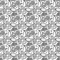 Seamless pattern with food icons. doodle food pattern. Food background vector