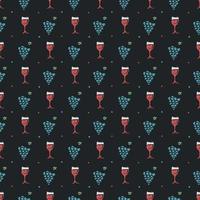 seamless wine pattern. vector doodle illustration with wine and grape. pattern with wine