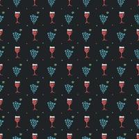 seamless wine pattern. vector doodle illustration with wine and grape. pattern with wine