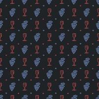 seamless wine pattern. vector doodle illustration with wine and grape. pattern with wine