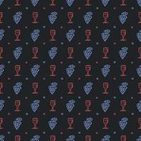 seamless wine pattern. vector doodle illustration with wine and grape. pattern with wine