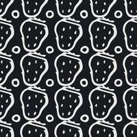 Seamless strawberries pattern. Doodle vector with red strawberries icons. Vintage strawberries pattern