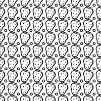 Seamless strawberries pattern. Doodle vector with red strawberries icons. Vintage strawberries pattern